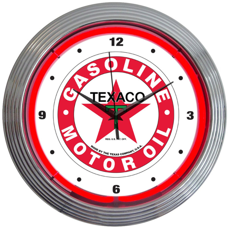 Texaco Oil Neon Clock