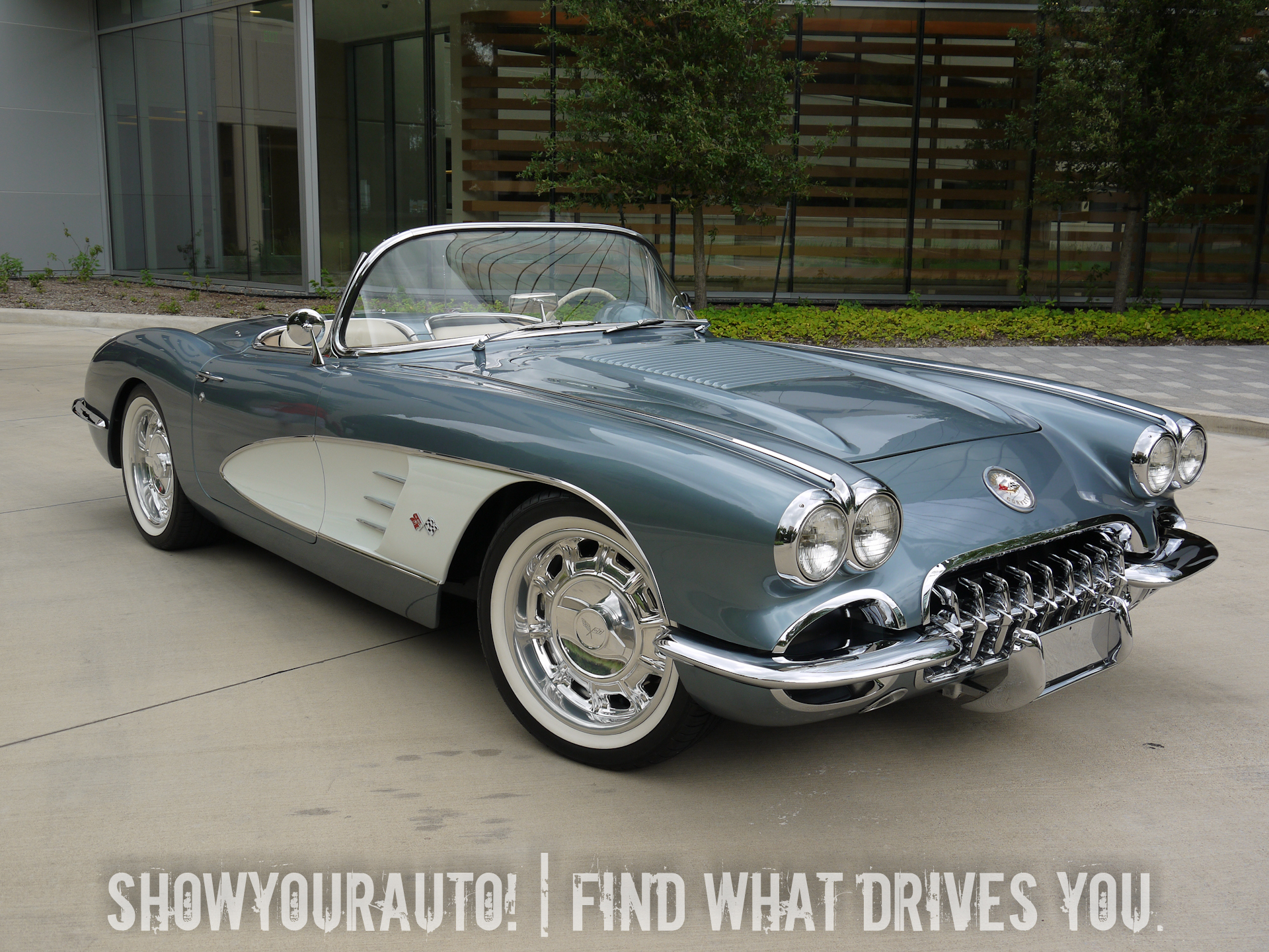 58 corvette silver blue