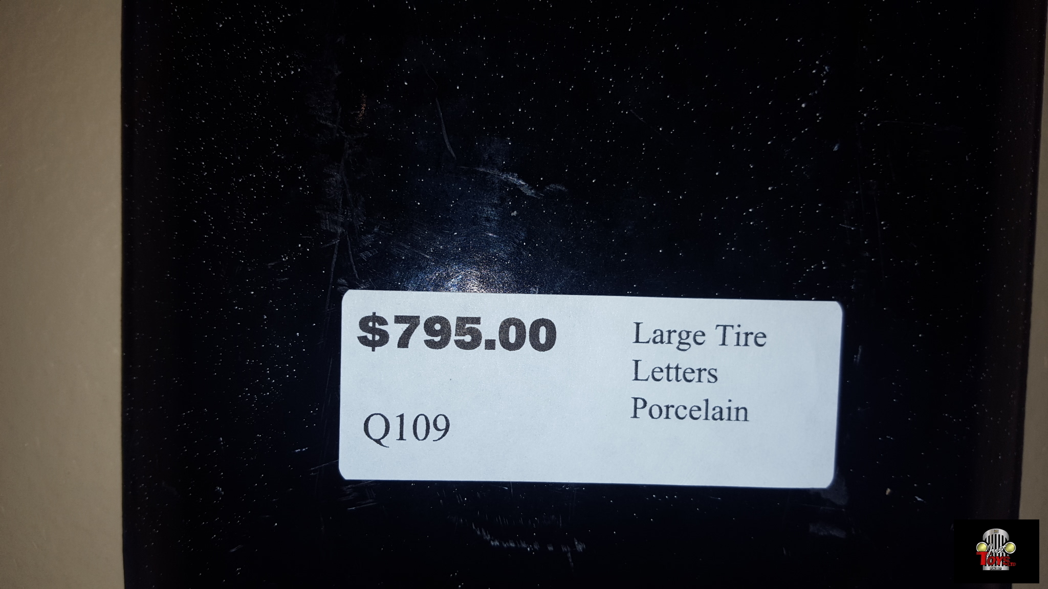 Large Tire Letters Porcelain