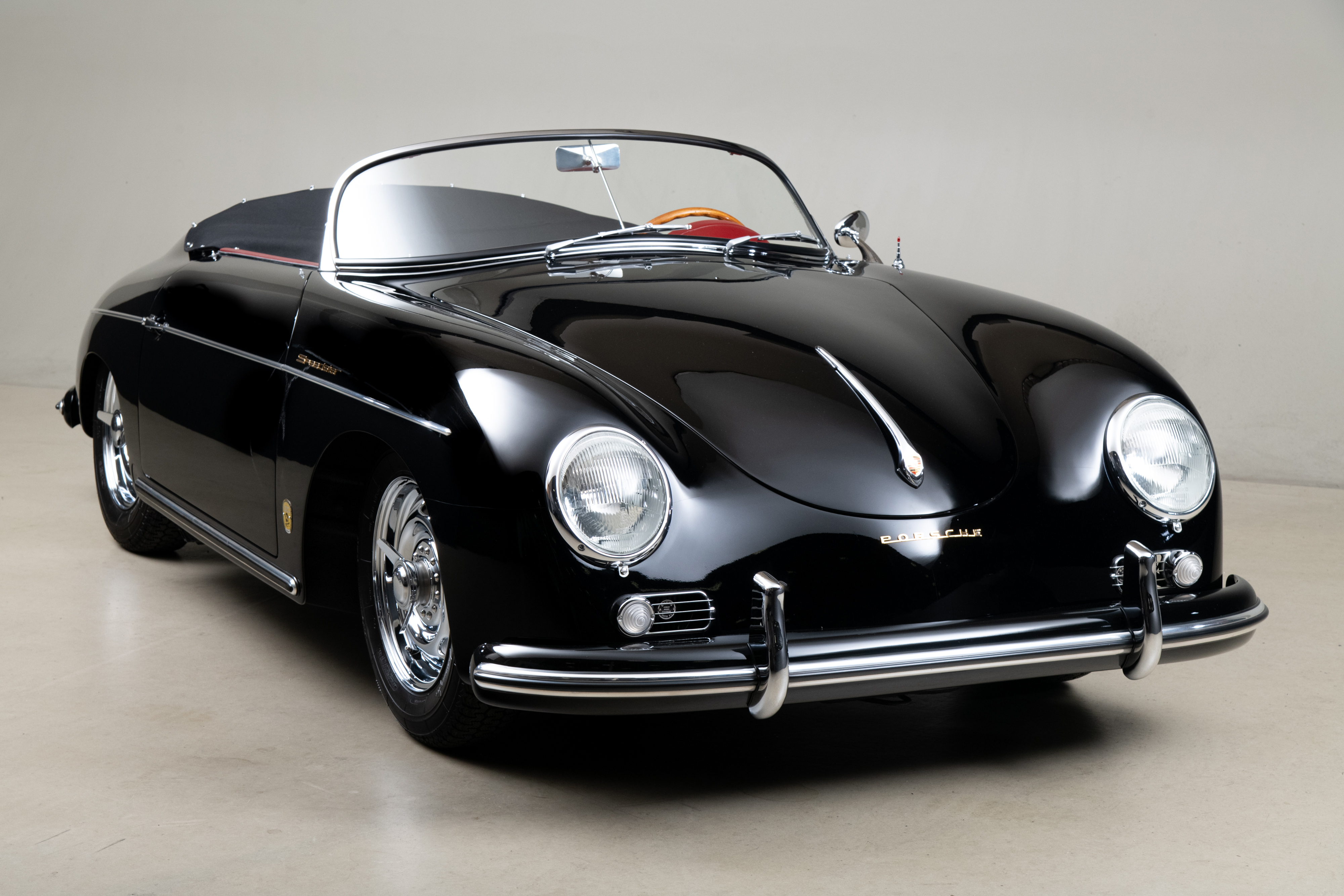 1957 Porsche 356 Speedster , BLACK, VIN 83411, MILEAGE 70084