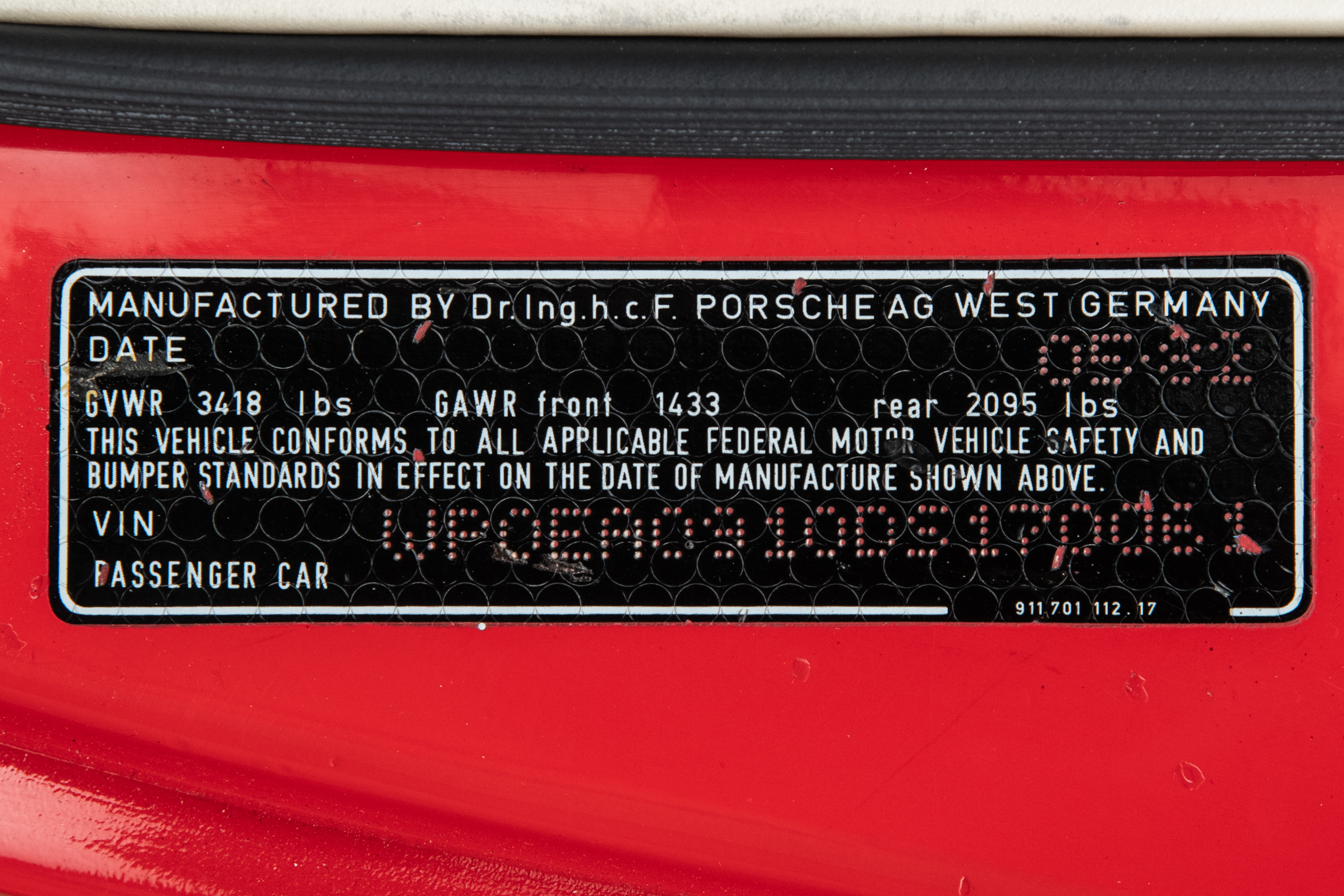 1983 Porsche 911SC Cabriolet , RED, VIN WP0EA0910DS170061, MILEAGE 110253