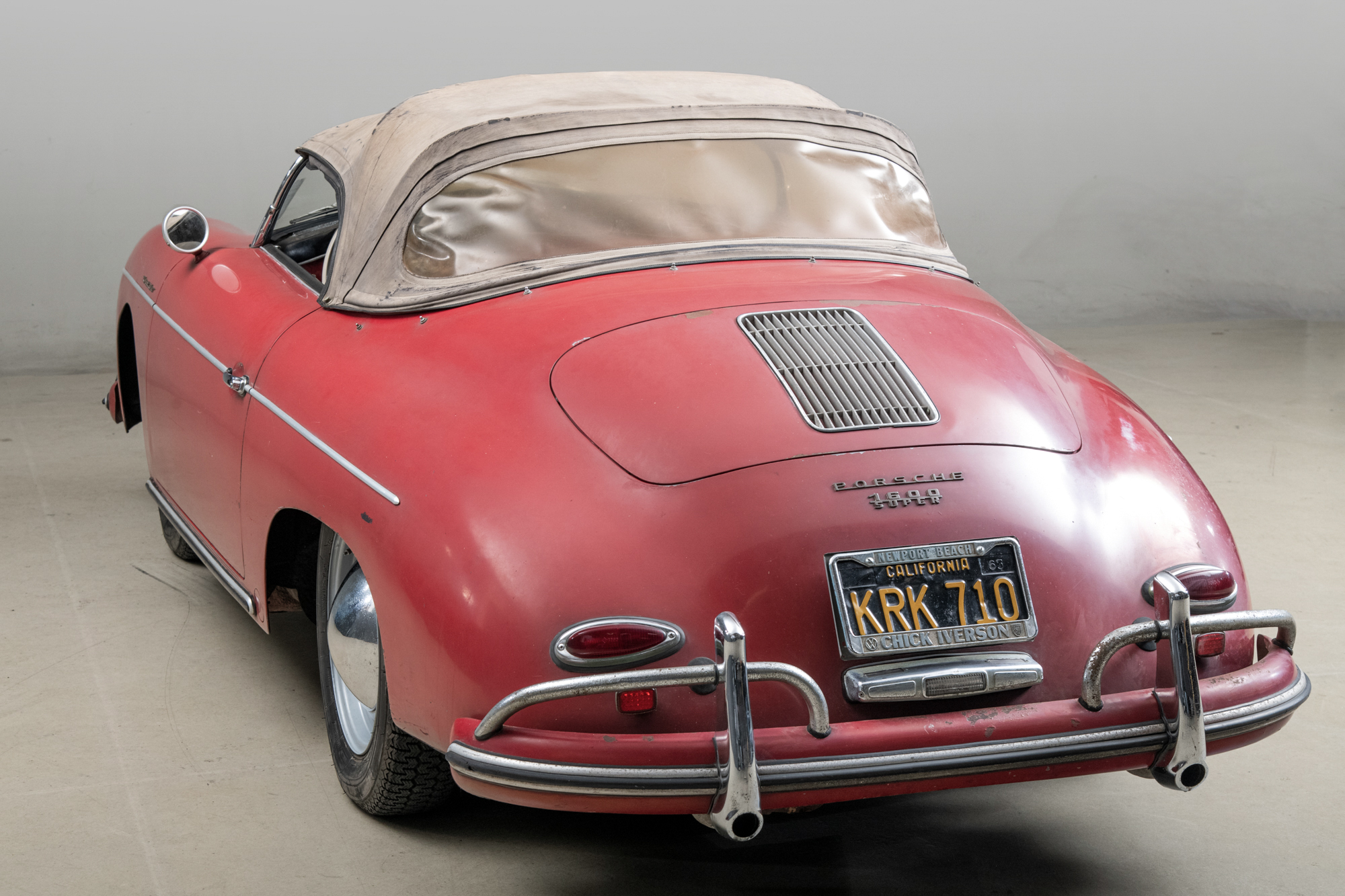 1958 Porsche 356 Speedster 1600 Super , RED, VIN 84826, MILEAGE 71533
