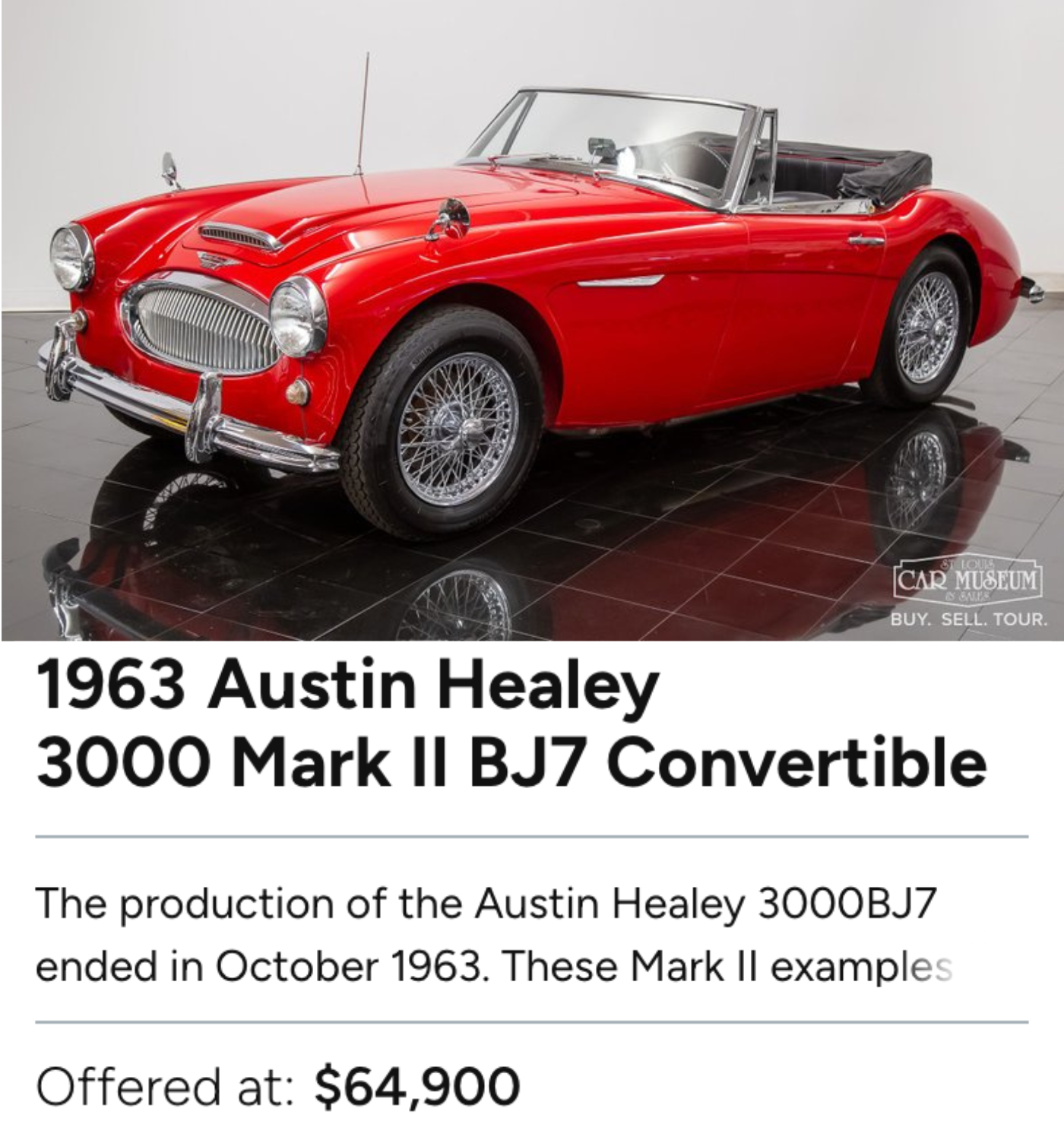 Muscle & Sports Cars For Sale St. Louis Car Museum