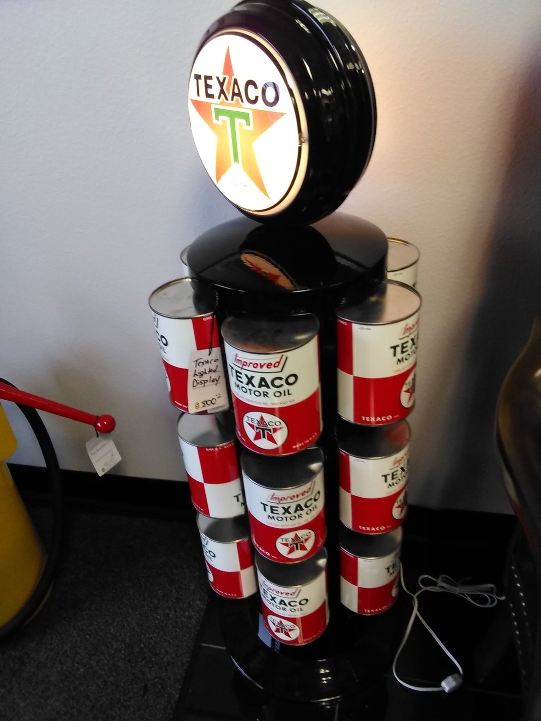 Lighted Texaco Oil Can Display Street Dreams